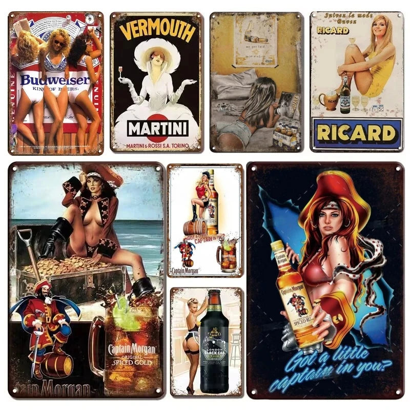 Vintage Beer Tin Signs for Bars & Pubs Wall Decor
