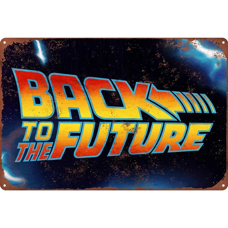 Back to the Future Metal Wall Art Vintage Tin Sign Decor