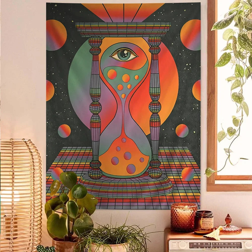 70s Bohemian Psychedelic Tapestry Tarot Wall Hanging