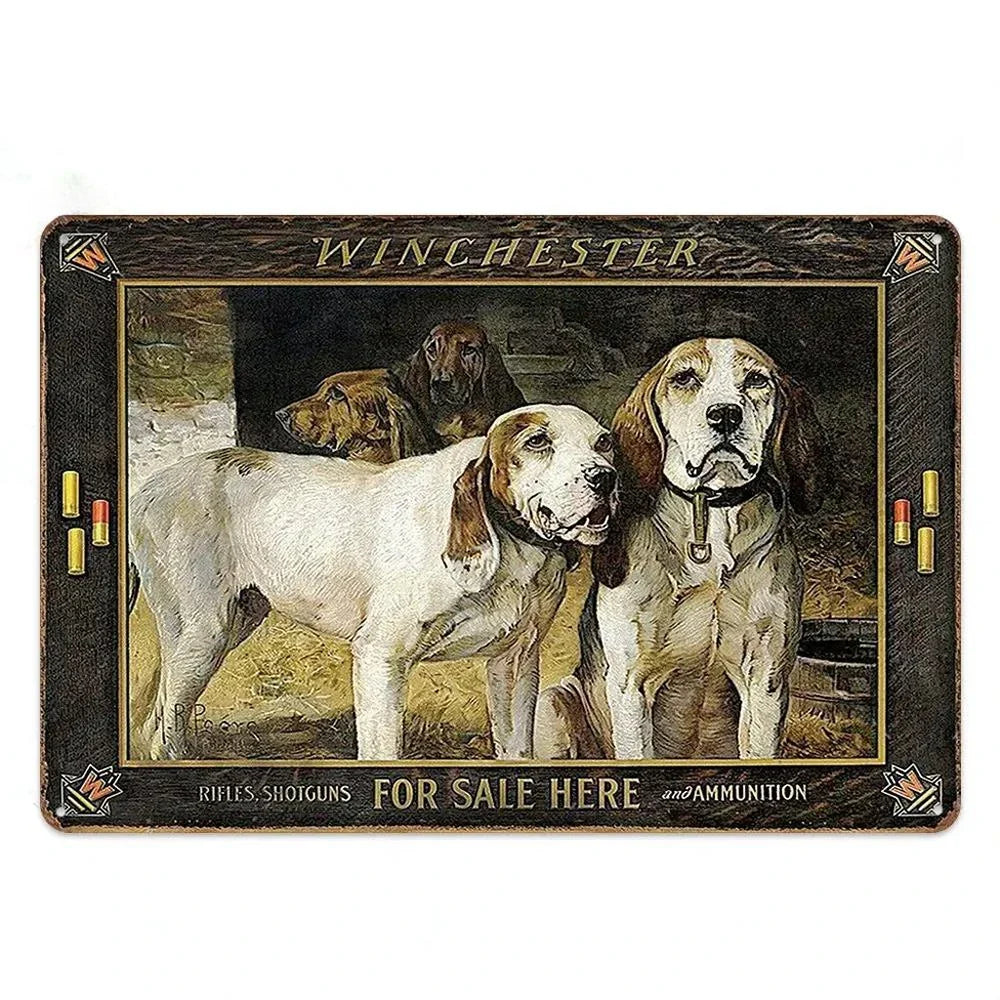 Vintage Hunting Metal Sign Wall Decor for Man Cave