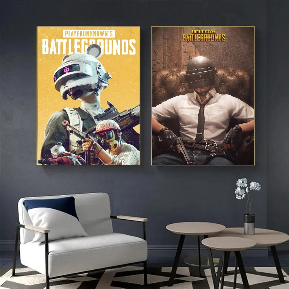 PUBG HD Poster Wall Art Decor for Study Room