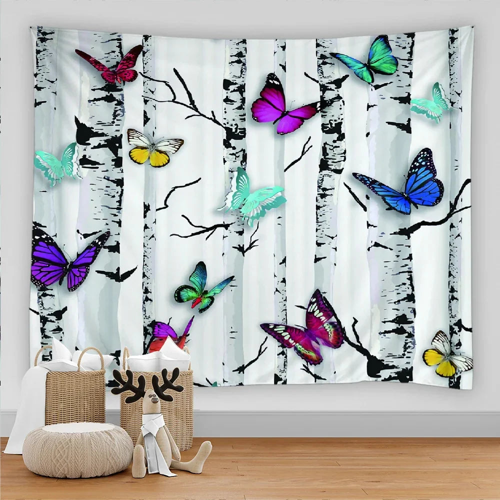 3D Butterfly Tapestry Wall Art Decor for Bedroom