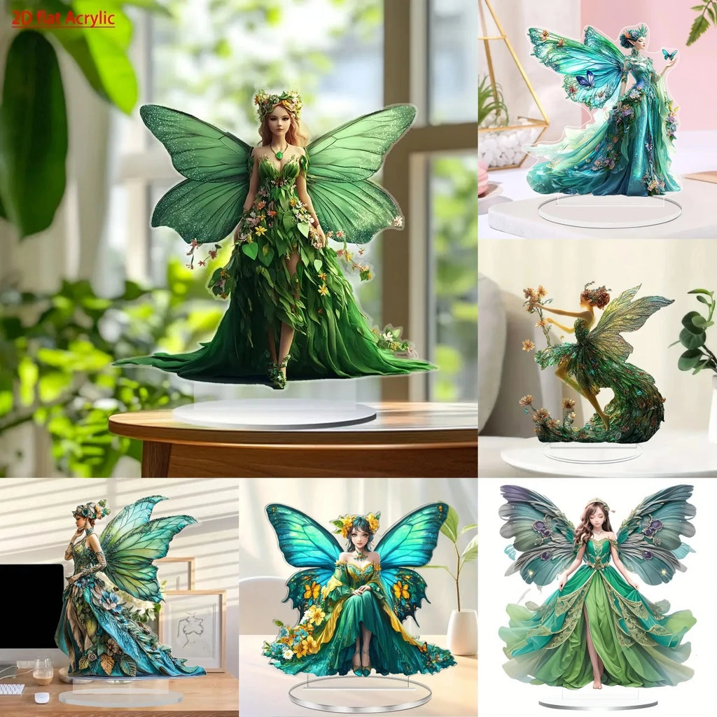 Green Butterfly Fairy Acrylic Table Decoration Ornament
