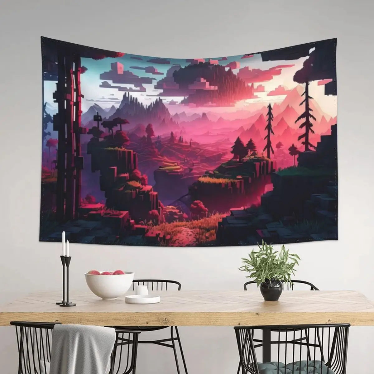 Sunset Blocks Tapestry: Aesthetic Room Decor