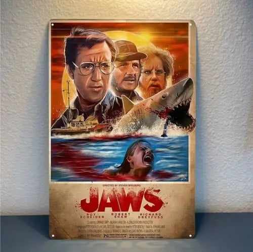 Jaws Retro Horror Metal Poster Sign 20x30cm