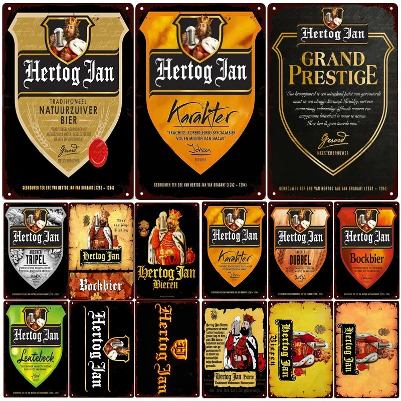 Vintage Beer Tin Sign: Retro Pub Wall Decor