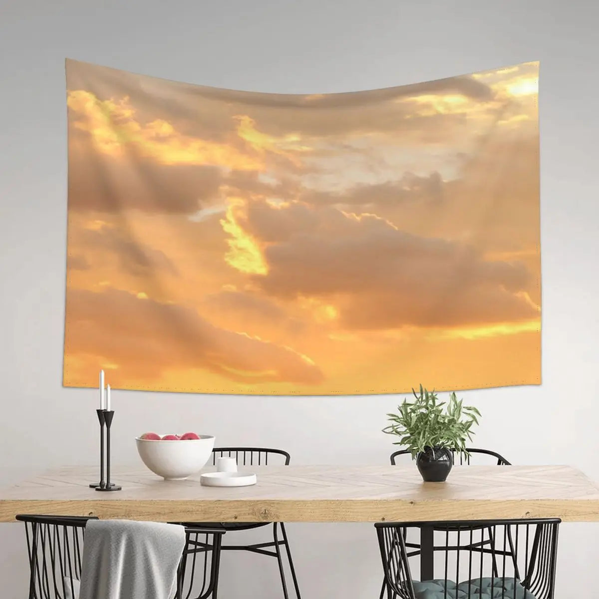 Golden Clouds Wall Tapestry Bedroom Decor