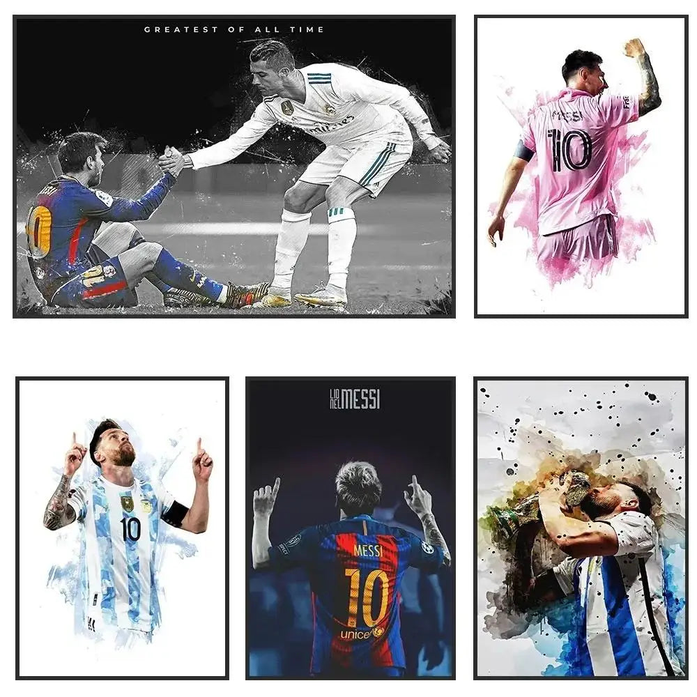 Lionel Messi Soccer Poster Unframed Wall Art Decor