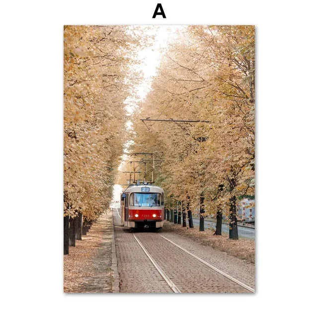 Autumn Landscape Canvas Art - Fall Nature Wall Decor