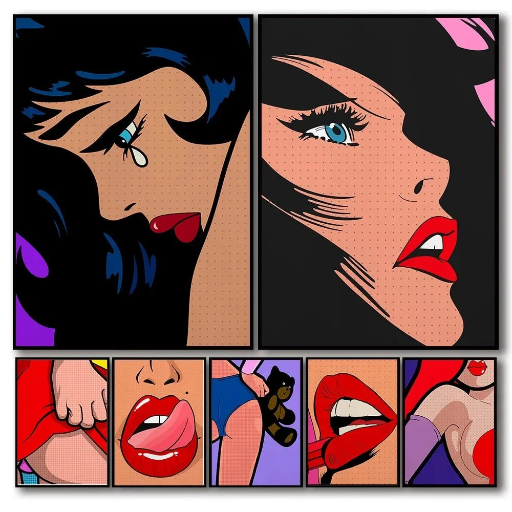 Retro Aesthetic Beauty Girl Canvas Art Poster Decor