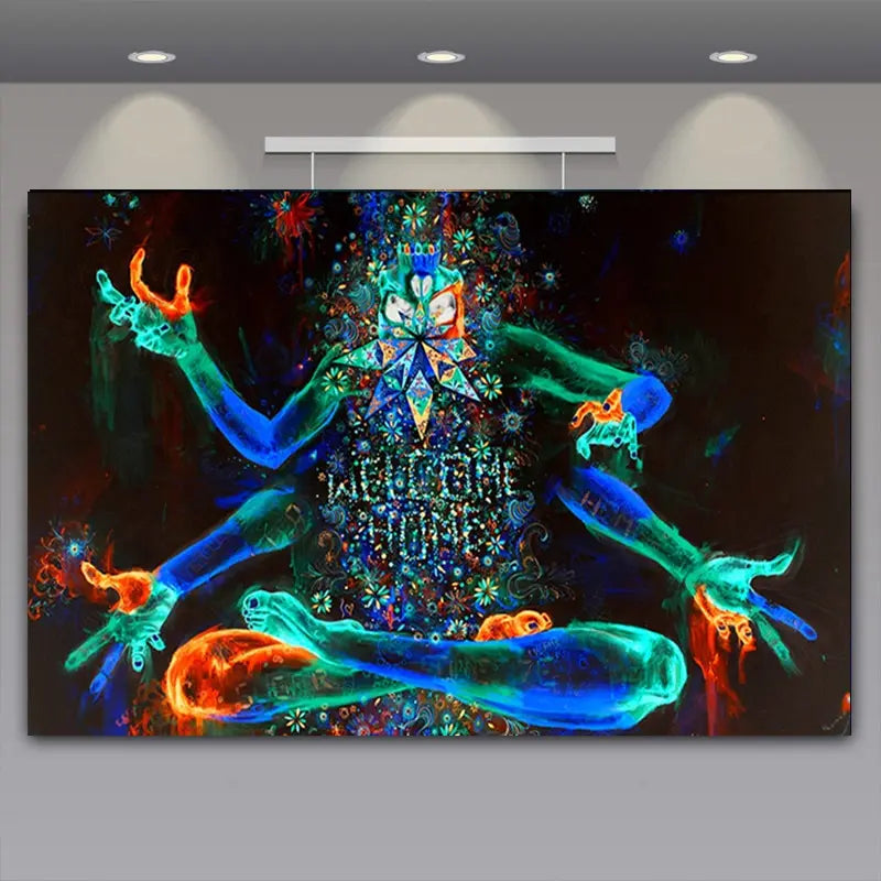 Trippy Psychedelic Blacklight Canvas Art Posters