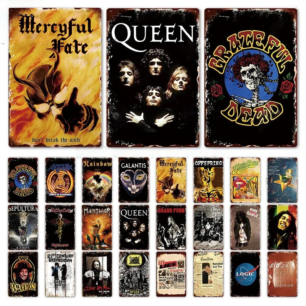 Vintage Rock Band Metal Wall Sign Decor