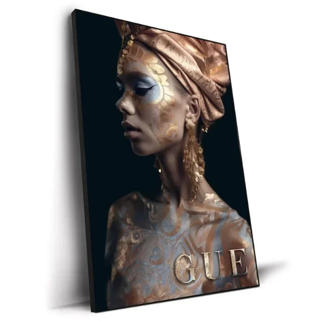 African Woman Canvas Art - Modern Wall Decor Poster