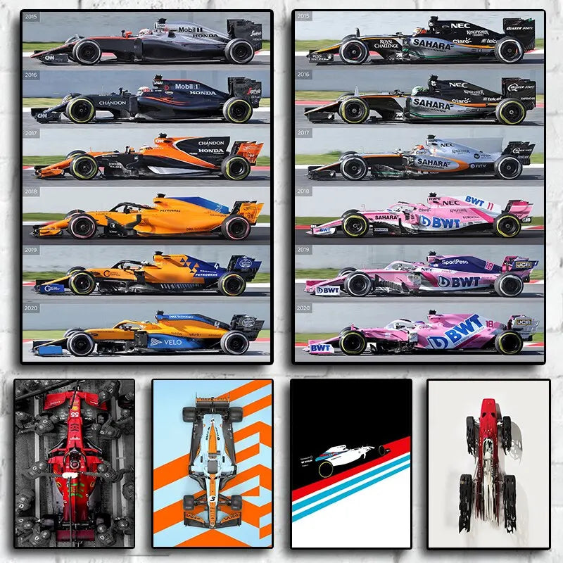 Formula Racing Champion Poster Canvas Wall Art Decor