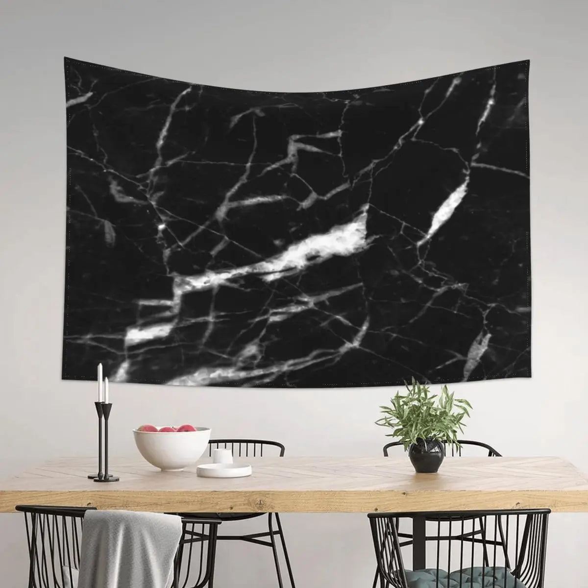 Black Marble Aesthetic Room Tapestry Wall Decor