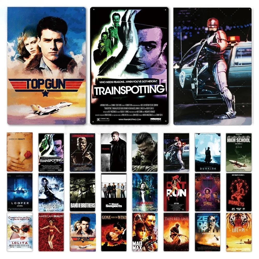 Vintage Movie Metal Tin Sign - Cinema Bar Wall Decor