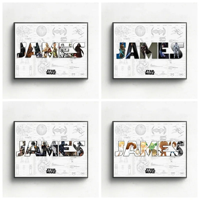 Personalized SciFi Character Art Print Wall Decor