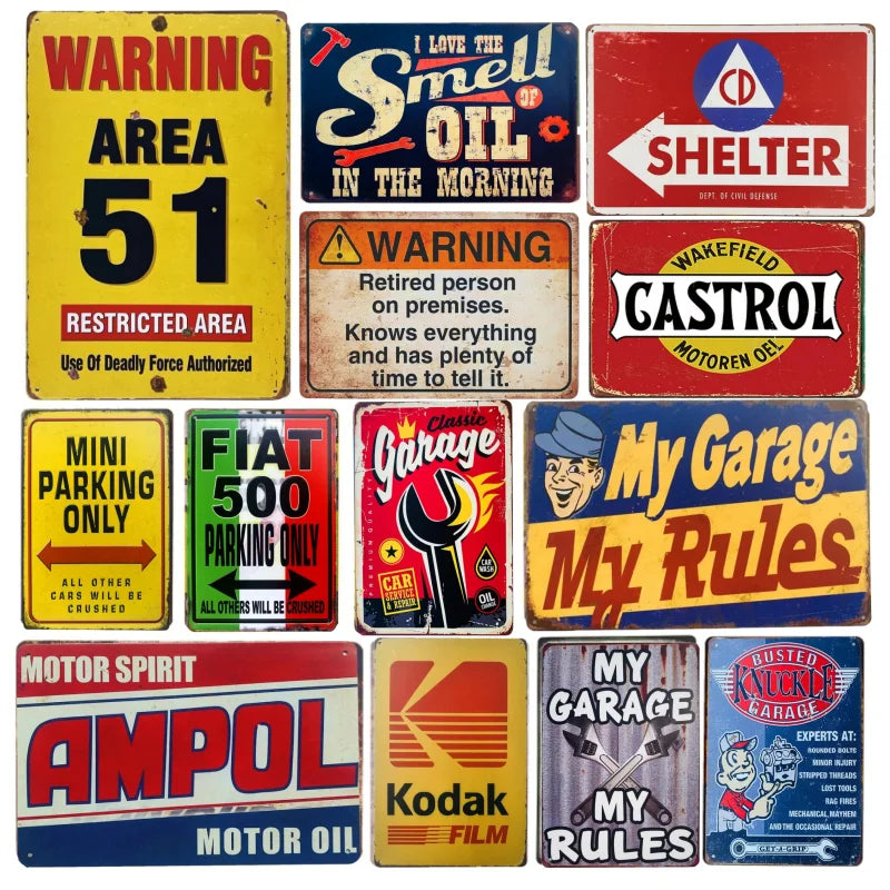 Vintage Area 51 Metal Sign Garage Bar Decor