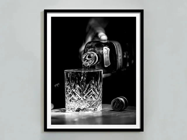 Black & White Champagne Flutes Canvas Wall Art Decor