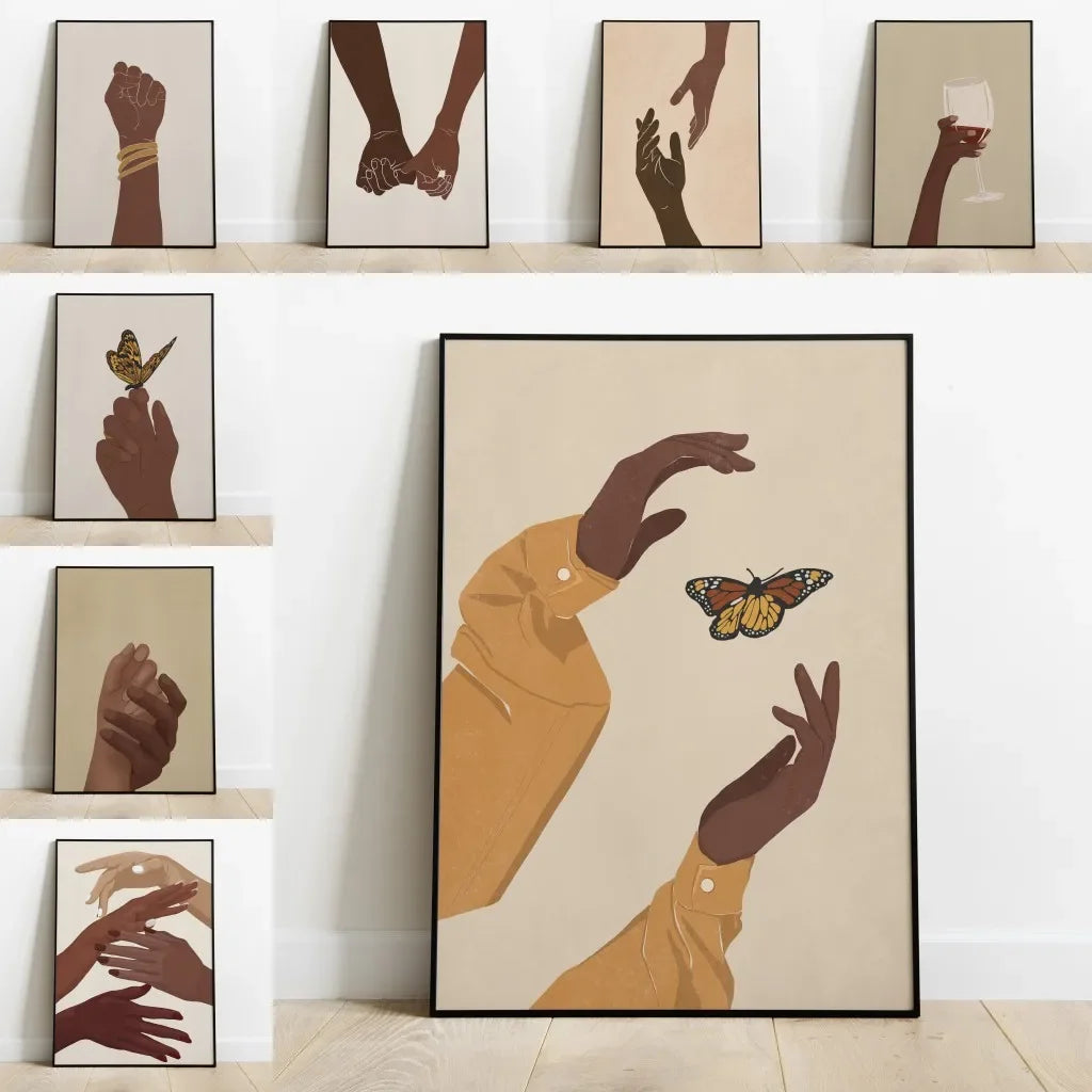 Abstract Woman Hand Art Print - Minimalist Feminine Canvas