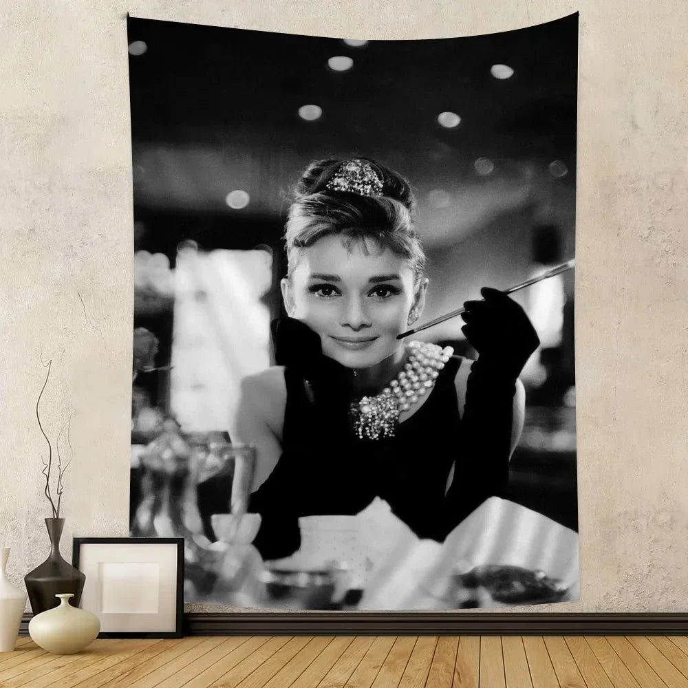 Audrey Hepburn Bohemian Mandala Tapestry Wall Hanging