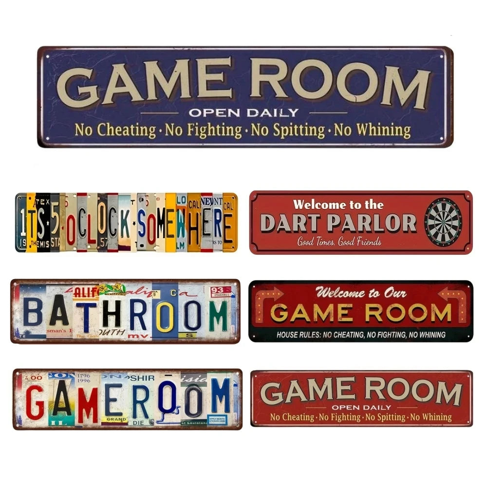 Retro Metal Tin Sign Wall Decor 40x10cm
