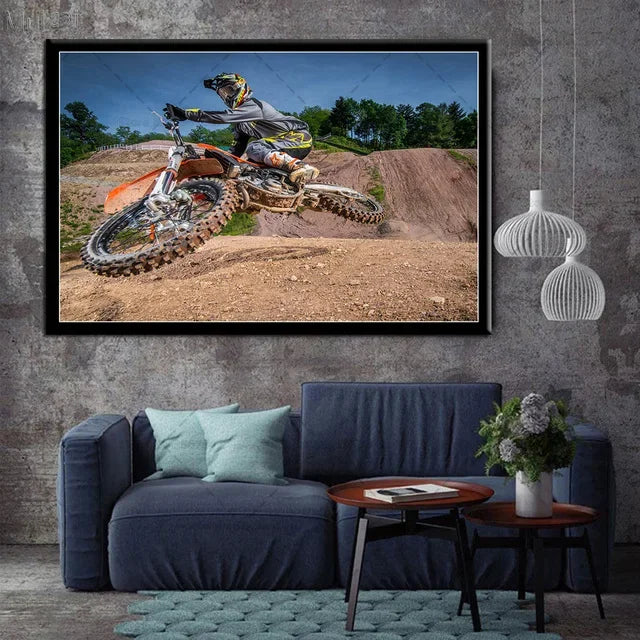 Motocross Racing Canvas Print Wall Art Decor