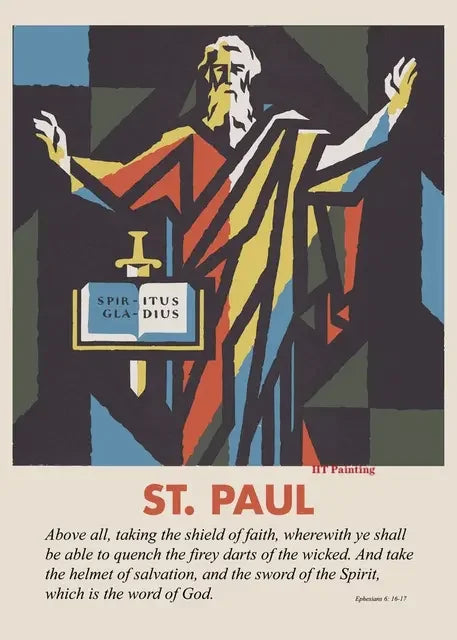 St Paul Cross Canvas Print: Bible Verse Wall Art Decor