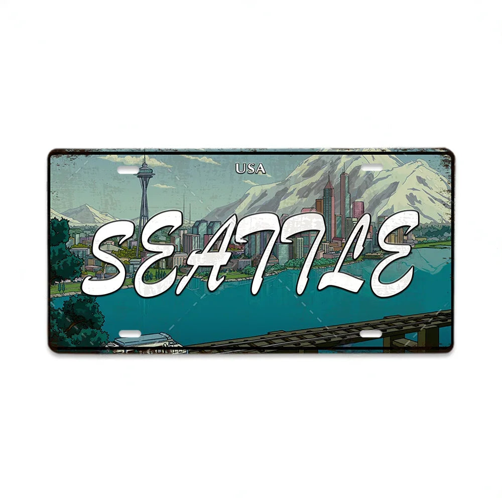 Vintage Metal Signs Decor: Colorado, Nevada, Ohio, Washington