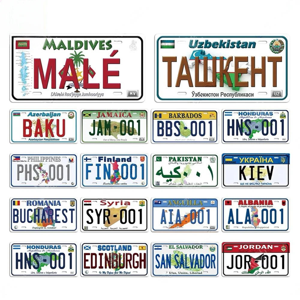 Vintage License Plate Tin Sign Decor for Auto Repair