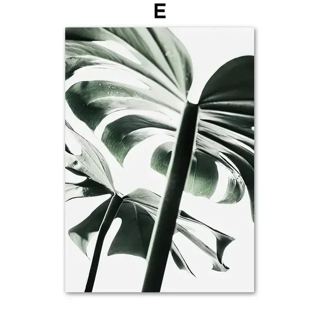 Tiger Leopard Waterfall Canvas Art Nordic Palm Prints