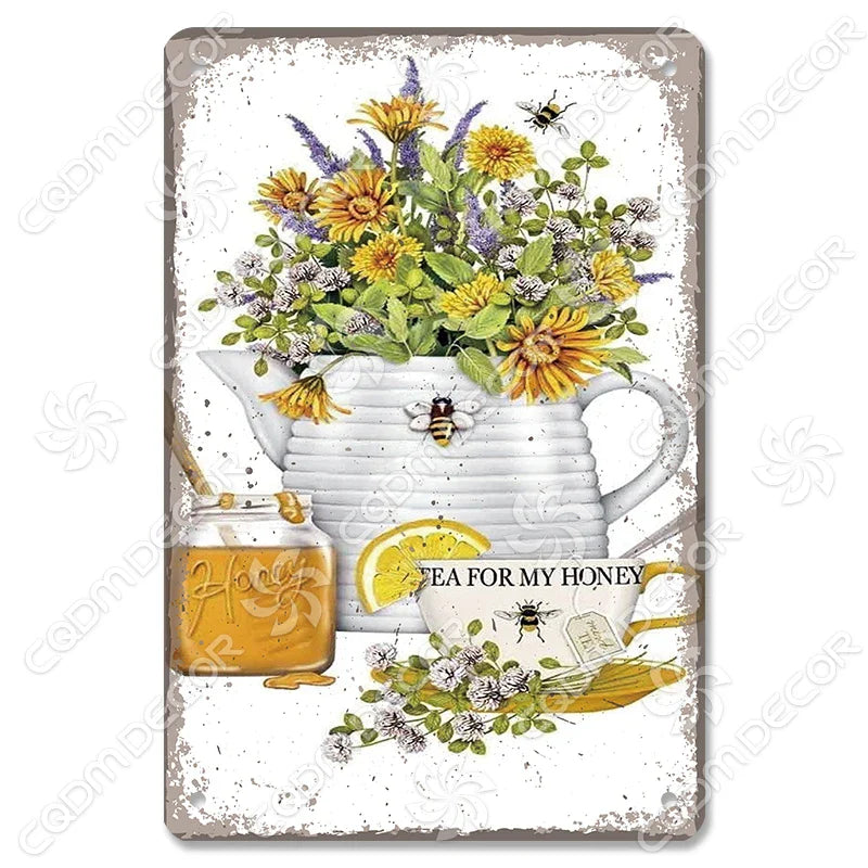 Vintage Lavender Lemonade Metal Sign Decor