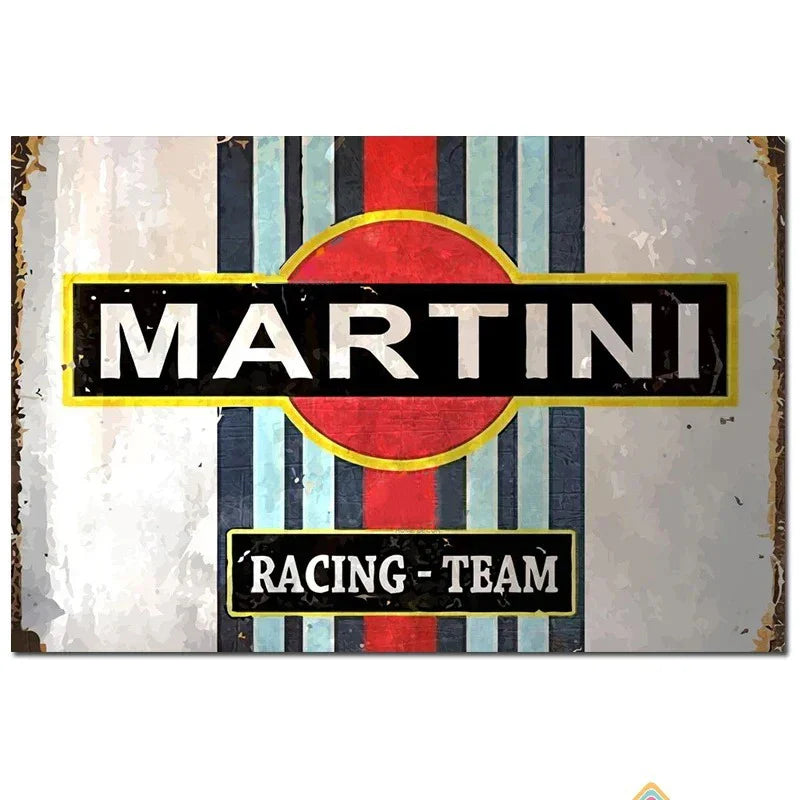 Martini Racing Vintage Metal Sign Decor