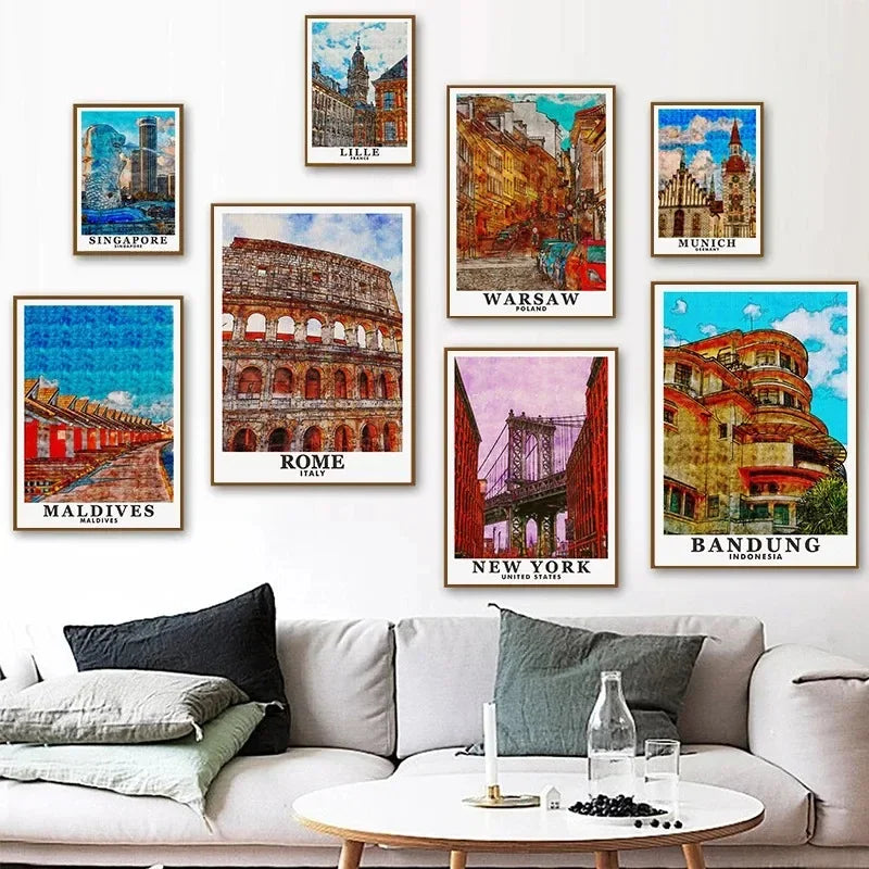 Cityscape Canvas Art: London, Rome, Budapest Wall Decor