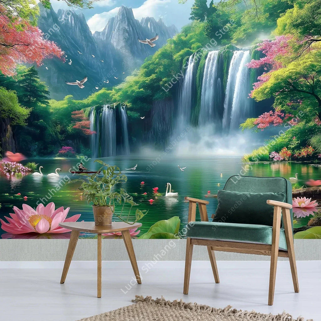 Waterfall Tapestry Nature Wall Art for Bedroom Decor