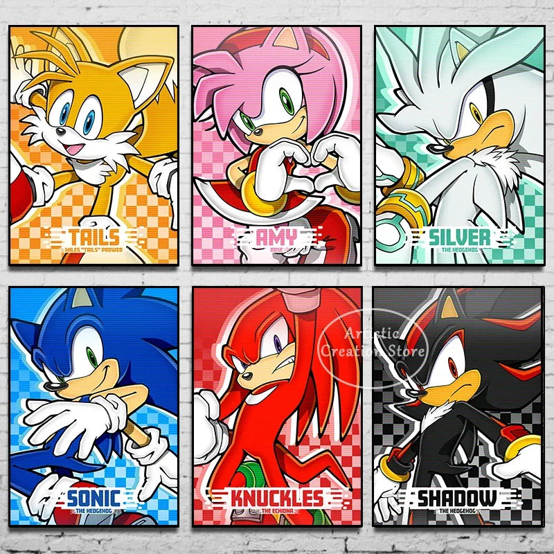 Sonic Anime Canvas Poster Wall Art Decor Gifts