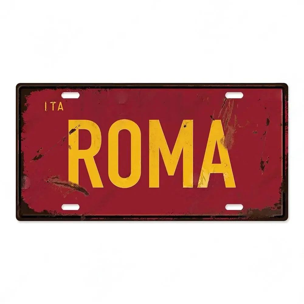Vintage Italy City Metal Sign Plaque for Pub Decor