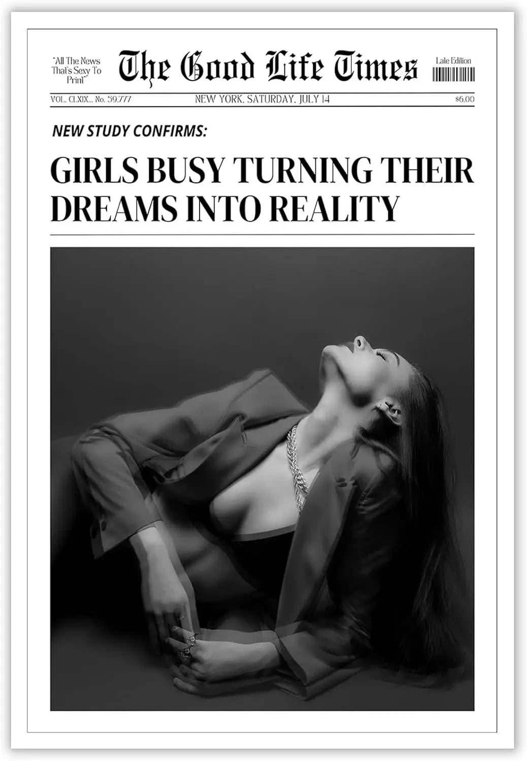 Black & White Dream Reality Poster - Trendy Summer Wall Art