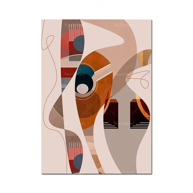 Mid-Century Geometric Wall Art Prints Decor Poster